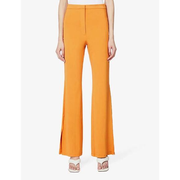 REMAIN BIRGER CHRISTENSEN Jessie Flared High-Rise Stretch-Woven Trousers Orange - Picture 1 of 6